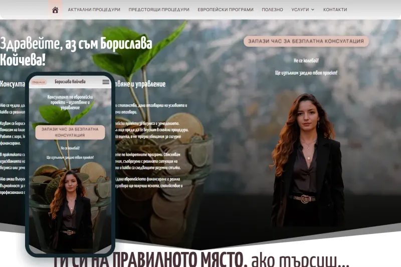 Сайтът на консултант по европейски проекти